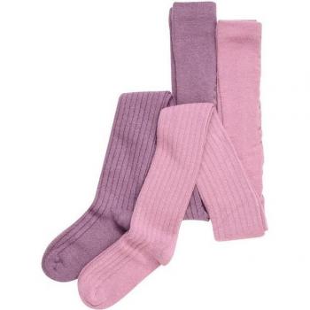 Minymo Collant di Lana a Coste Orchid Haze 6-7 Anni