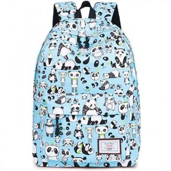 Women's Panda Print Canvas Schoolbag