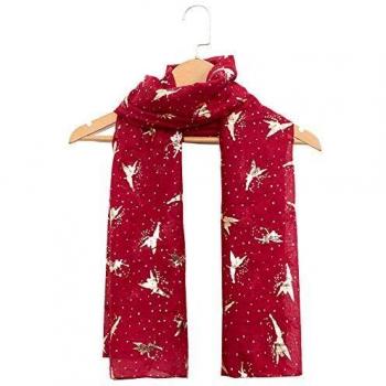 Maroon Glitter Foil Scarf