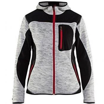 Krähe WORKWEAR Damen Strickjacke grau melange schwarz XXL