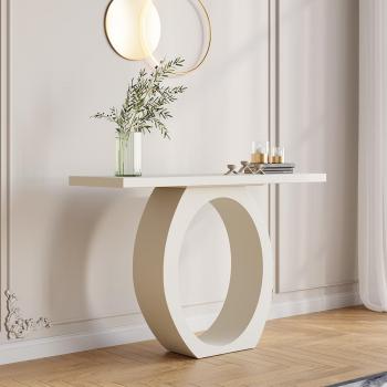 1000mm White Entryway Console Table with Circle Base