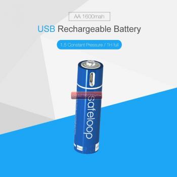 1pc 1.5V 1600mAh AA Lithium Polymer Battery with USB Charging