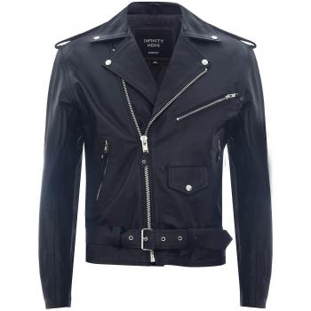 Infinity Leather 6XL Venetian Cow‑Hide Brando Jacket (Black)