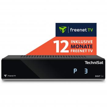 TechniSat Digit S4 Sat‑Receiver freenet TV HD – 12 Monate in Schwarz