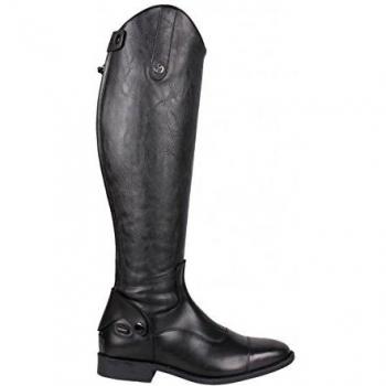 QHP Damen Reitstiefel Birgit Leder/Synthetik (schwarz, 41)