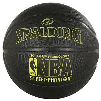 Spalding Phantom SGT Basketball, schwarz mit fluo-gelber Akzentfarbe