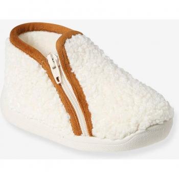 French Velvet Paw Pads – Indoor Baby Shoes, Ecru 19 (UK3)