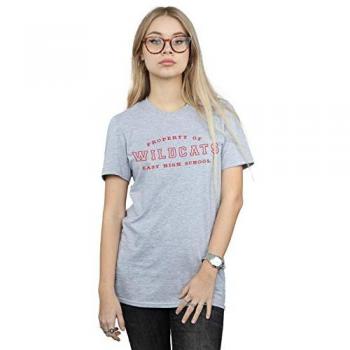 HS Musical Wildcats Boyfriend Tee – Grey, XL for Women