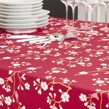 Nappe Fleur de Soleil 160x240cm rouge ovale
