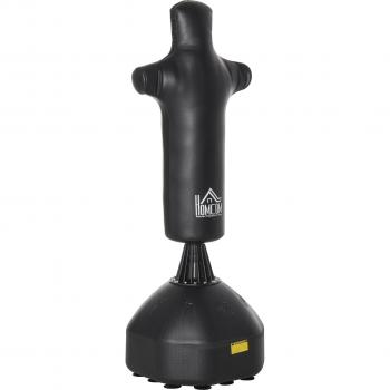 HOMCOM 180cm Heavy Duty Boxsack für Erwachsene, humanoides Design, Stehend, Schwarz