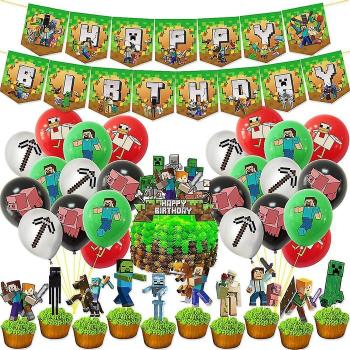 Kit Ballon & Bâtons Minecraft : Décor complet