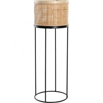 Eleganter Blumentopf aus Metall und Rattan