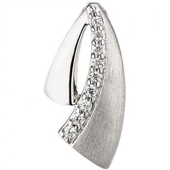 Matte Silberschmuckanhänger – 9 Zirkonia-Steine, 925 Silver