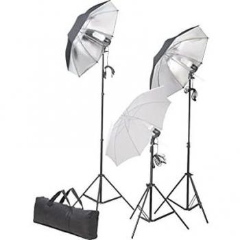 VidaXL Kit d'éclairage photo avec lampes et parapluies