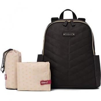 Schwarze Babywickeltasche (Kunstleder) – Rucksack, Code BM5833