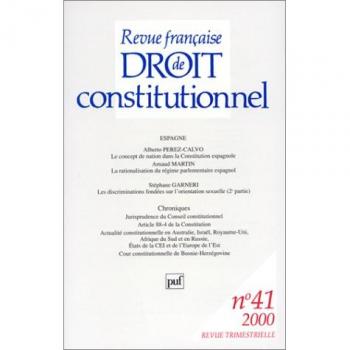 Revue française de droit constitutionnel n° 41 2000 (Revue Franc Dro)