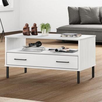 Torana Centro Metálico Oslo – Mesa de Centro 85 × 50 × 45 cm con Madera Maciza
