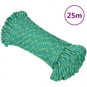Corde de bateau 5 mm 25 m verte en polypropylène