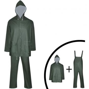 Kit pluie VidaXL – combinaison + salopette, 2 pièces, capuchon inclus, jaune, M