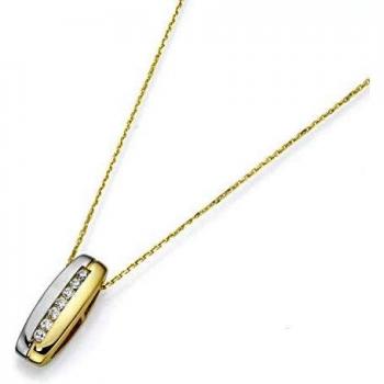 Karat Goldkette mit Zirkonia Anhänger 375/