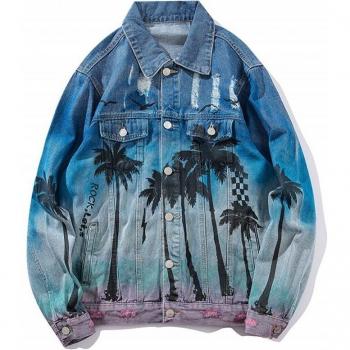 Chaqueta Streetwear con Diseño de Playa