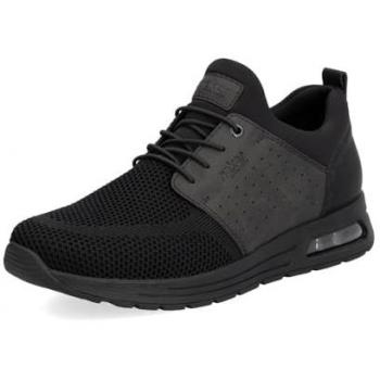 RIEKER Herren Schlupfschuh Gummizug Schwarz