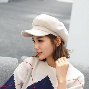 Chapeau Béret Octagonal Femme – Style Lisse, Teinte Unie, Saison Fraîcheur