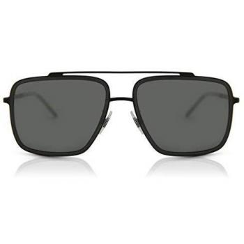 Dolce & Gabbana DG2220 11066G Sunglasses, Matte Black-Transparent Grey/Light Grey Mirror Black
