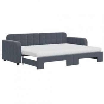 VidaXL Flexibles Tagesbett mit Matratzen Dunkelgrau 80x200 cm Samt