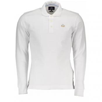 Polo a maniche lunghe La Martina CCMP04-PK001-0001 bianca brillante