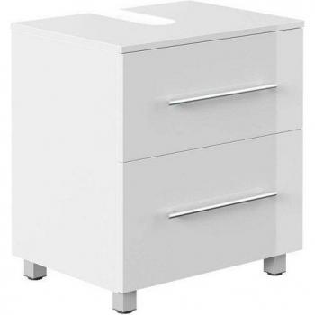 Waschbeckenunterschrank „Mondial“ – 55 cm, Weiß, Hochglanz, Posseik