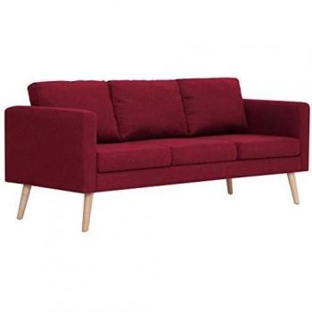 Crimson Vino Trivietė Fabric Sofa