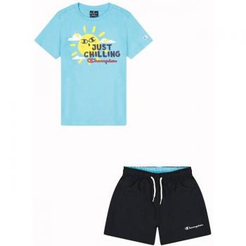 Conjunto Champion Set Azul Multicolor para Niños