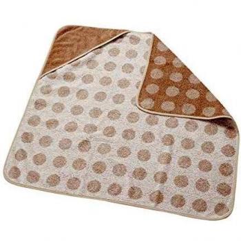 Hoodie de bain Leander en coton bio cappuccino, 80 x 80 cm