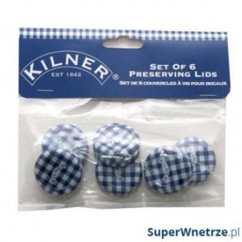 Set di 6 coperchi Kilner Twist Top 30 mm – colore Blu/Bianco