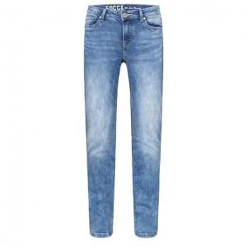 SOCCX Jeans für Damen, Regular Fit, Größe 31, Länge 34, blau