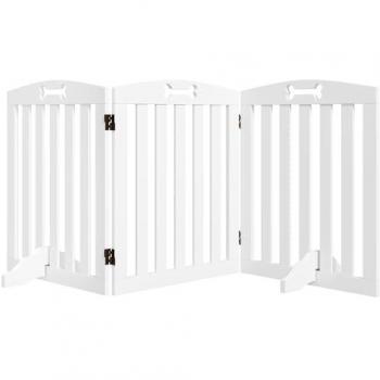 Chien Safeguard Barrière Pliable – Pieds Antidérapants, Motif Os, 155x30x61cm