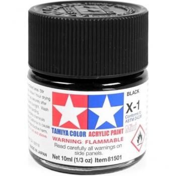Tamiya X1 Black Acrylic Paint 10ml