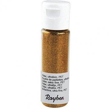 Rayher 39420630 Flitter, ultra fin, doré 20 ml