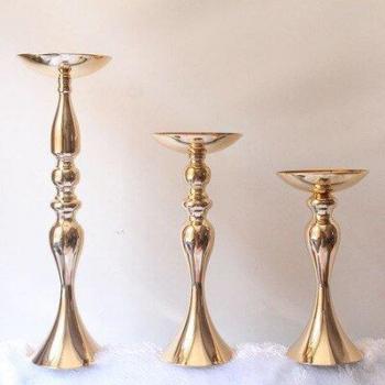 Gold and Silver Candlestick Holders
