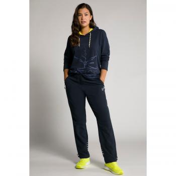 Felpa con cappuccio e stampa ancora, Donna, Blu, Taglia 48/50, Cotone/Poliestere
