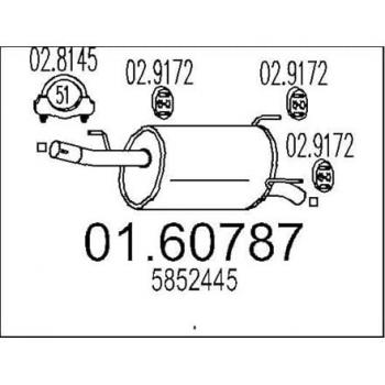 MTS 01.60787 Endschalldämpfer – OPEL 5852445