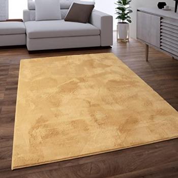 Tapis Doux Shaggy Jaune 60x90 cm