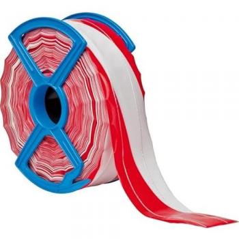Absperrband rot/weiss 250 m schraffiert
