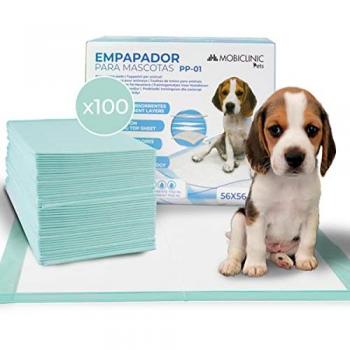 Mobiclinic empapadores para perros ultraabsorbente 56x56 cm marca española 100 unidades toallita higiénica