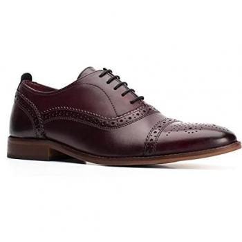 Base London Cast Herren Brogues aus Leder in Burgunder