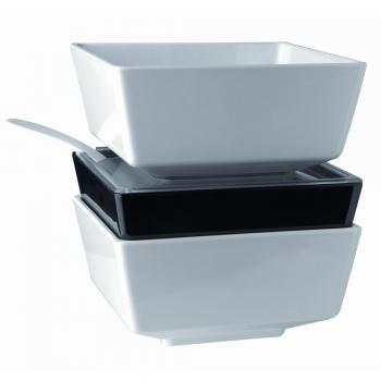 APS GF096 White Square Floating Bowl, 7