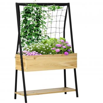 Outsunny Hochbeet natur, B/H/L: ca. 30x125x80 cm