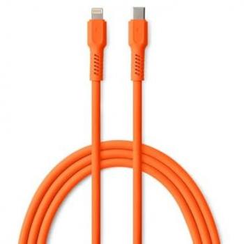 Câble Lightning‑USB‑C 2,4 A Orange 1,8 m – Recharge & Synchronisation