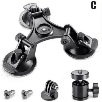 Triple Suction Cup Holder for GoPro and DSLR